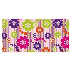 Multicolored Floral Wallpaper Pattern Background Texture Surface Banner And Sign 6  X 3 