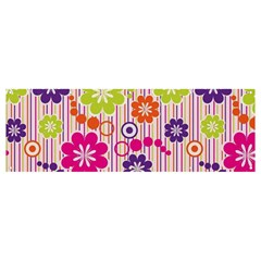 Multicolored Floral Wallpaper Pattern Background Texture Surface Banner And Sign 12  X 4  by danenraven