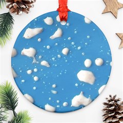 Ice Cream Bubbles Texture Round Ornament (two Sides) by dflcprintsclothing