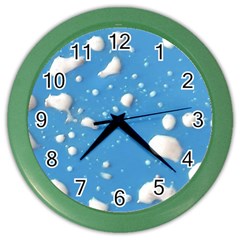 Ice Cream Bubbles Texture Color Wall Clock by dflcprintsclothing