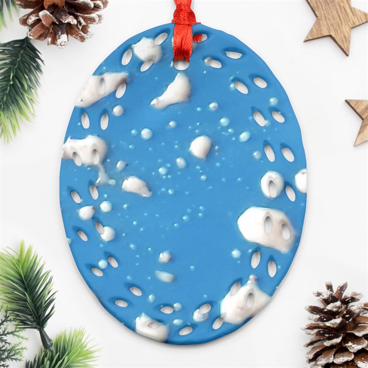 Ice Cream Bubbles Texture Ornament (Oval Filigree)