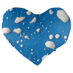 Ice Cream Bubbles Texture Large 19  Premium Heart Shape Cushions by dflcprintsclothing