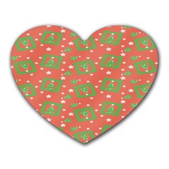 Christmas Textur Heart Mousepad by artworkshop