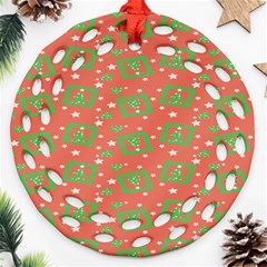 Christmas Textur Ornament (round Filigree) by artworkshop