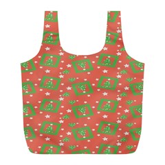 Christmas Textur Full Print Recycle Bag (l) by artworkshop