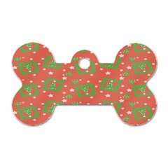 Christmas Textur Dog Tag Bone (one Side)