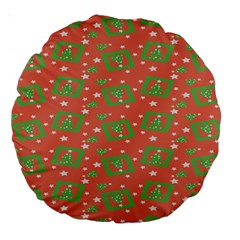 Christmas Textur Large 18  Premium Round Cushions by artworkshop