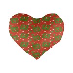 Christmas textur Standard 16  Premium Flano Heart Shape Cushions Front