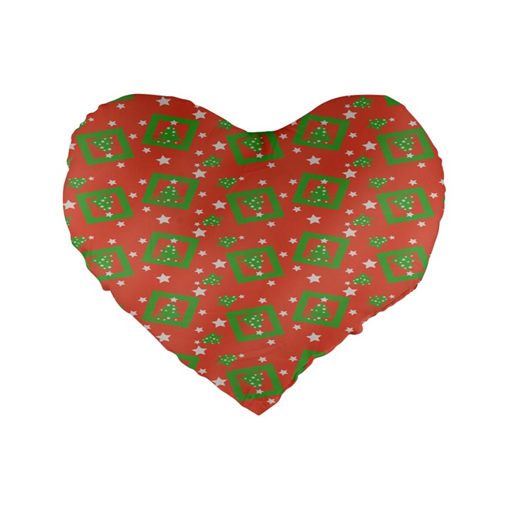 Christmas textur Standard 16  Premium Flano Heart Shape Cushions