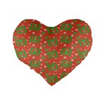 Christmas textur Standard 16  Premium Flano Heart Shape Cushions Back