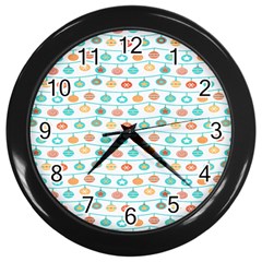 Christmas Textur Wall Clock (black) by artworkshop