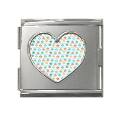 Christmas Textur Mega Link Heart Italian Charm (18mm) by artworkshop