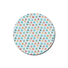 Christmas Textur Rubber Coaster (round) by artworkshop