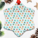 Christmas textur Snowflake Ornament (Two Sides) Front