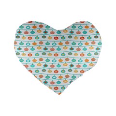 Christmas Textur Standard 16  Premium Flano Heart Shape Cushions by artworkshop