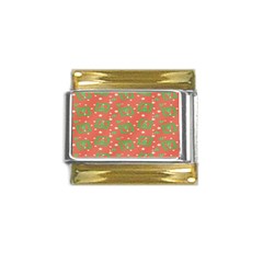 Christmas Textur 01 Gold Trim Italian Charm (9mm)