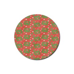 Christmas Textur 01 Rubber Coaster (round) by artworkshop