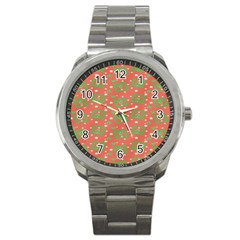 Christmas Textur 01 Sport Metal Watch by artworkshop