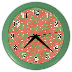 Christmas Textur 01 Color Wall Clock by artworkshop