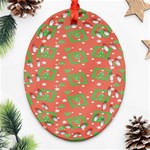 Christmas textur 01 Oval Filigree Ornament (Two Sides) Front