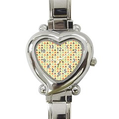 Christmas Textur 05 Heart Italian Charm Watch by artworkshop