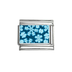 Snowflakes And Star Patterns Blue Frost Italian Charm (9mm) by artworkshop