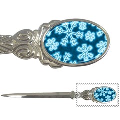 Snowflakes And Star Patterns Blue Frost Letter Opener by artworkshop