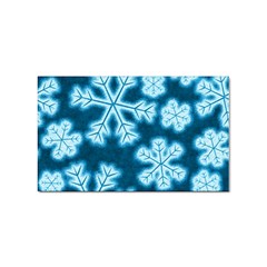 Snowflakes And Star Patterns Blue Frost Sticker (rectangular) by artworkshop