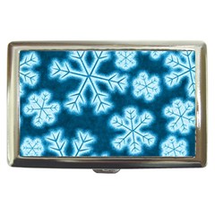 Snowflakes And Star Patterns Blue Frost Cigarette Money Case by artworkshop