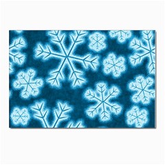 Snowflakes And Star Patterns Blue Frost Postcard 4 x 6  (pkg Of 10) by artworkshop