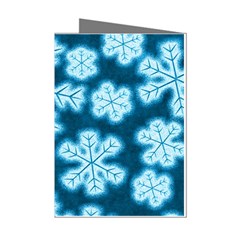 Snowflakes And Star Patterns Blue Frost Mini Greeting Cards (pkg Of 8) by artworkshop