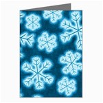 Snowflakes And Star Patterns Blue Frost Greeting Cards (Pkg of 8) Left