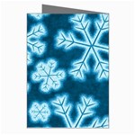 Snowflakes And Star Patterns Blue Frost Greeting Cards (Pkg of 8) Right