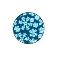 Snowflakes And Star Patterns Blue Frost Hat Clip Ball Marker (4 Pack) by artworkshop