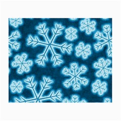 Snowflakes And Star Patterns Blue Frost Small Glasses Cloth by artworkshop