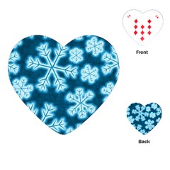 Snowflakes And Star Patterns Blue Frost Playing Cards Single Design (heart) by artworkshop