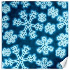 Snowflakes And Star Patterns Blue Frost Canvas 16  X 16 