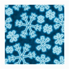 Snowflakes And Star Patterns Blue Frost Medium Glasses Cloth (2 Sides) by artworkshop