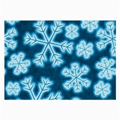 Snowflakes And Star Patterns Blue Frost Large Glasses Cloth by artworkshop