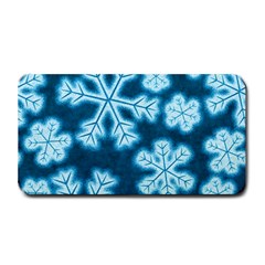 Snowflakes And Star Patterns Blue Frost Medium Bar Mat by artworkshop