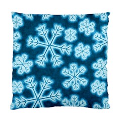 Snowflakes And Star Patterns Blue Frost Standard Cushion Case (one Side) by artworkshop