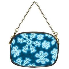 Snowflakes And Star Patterns Blue Frost Chain Purse (two Sides) by artworkshop