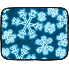 Snowflakes And Star Patterns Blue Frost Fleece Blanket (mini) by artworkshop