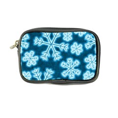 Snowflakes And Star Patterns Blue Frost Coin Purse by artworkshop