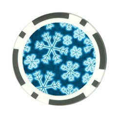 Snowflakes And Star Patterns Blue Frost Poker Chip Card Guard (10 Pack) by artworkshop