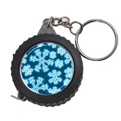 Snowflakes And Star Patterns Blue Frost Measuring Tape by artworkshop