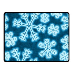 Snowflakes And Star Patterns Blue Frost Fleece Blanket (small) by artworkshop