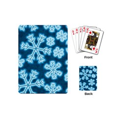 Snowflakes And Star Patterns Blue Frost Playing Cards Single Design (mini) by artworkshop