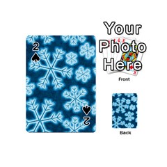 Snowflakes And Star Patterns Blue Frost Playing Cards 54 Designs (mini) by artworkshop