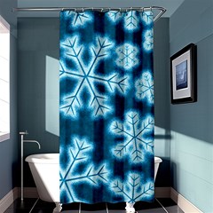 Snowflakes And Star Patterns Blue Frost Shower Curtain 36  X 72  (stall)  by artworkshop